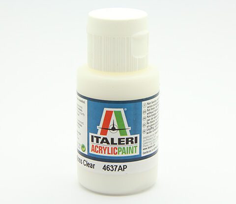 colore vernice acrilica Italeri per modellismo statico 4637AP semigloss Clear