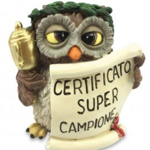 014-93141 Gufo super campione 6,5 cm portafortuna Les Alpes