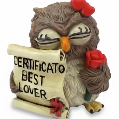 014-93105 Gufo Best Lover 7 cm portafortuna Les Alpes