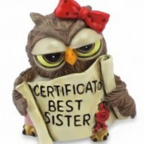 Gufo Best Sister 7 cm portafortuna Les Alpes