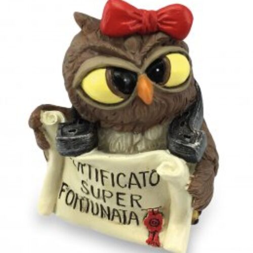 014-93135 Gufo Super Fortunata 6,5 cm portafortuna Les Alpes