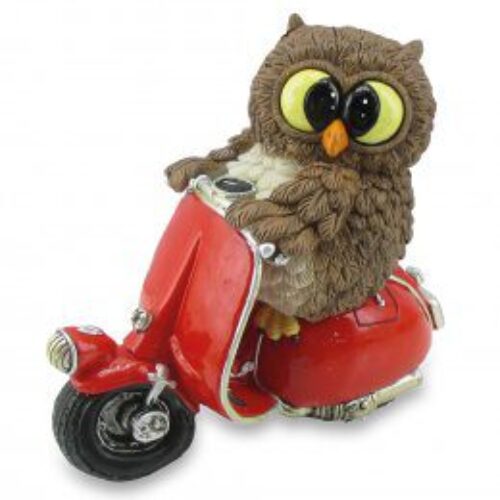 Gufo Italian Gigolò su Vespa 11 cm portafortuna Les Alpes