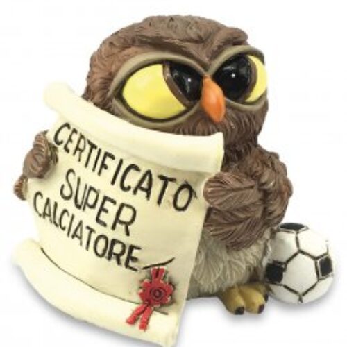 014-93143 Gufo super calciatore 6,5 cm portafortuna Les Alpes