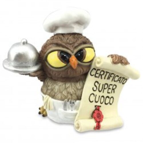 Gufo super cuoco 6,5 cm portafortuna Les Alpes