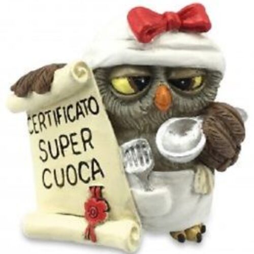 014-93140 Gufo super cuoca 6,5 cm portafortuna Les Alpes