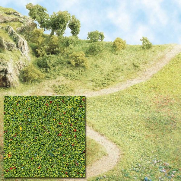 BUSCH B7055 POLVERINA ERBETTA VERDE FIORITO PER DIORAMI 40 GRAMMI