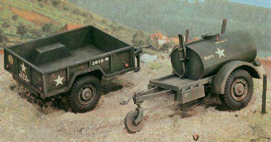 250 gal.s Tank Trailer - M101 Cargo Trailer - ITALERI 0229 - scala 1 : 35