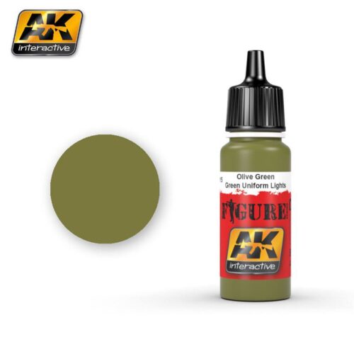 AK INTERACTIVE  AK3115 OLIVE GREEN / GREEN UNIFORM LIGHTS 17 ml colore acrilico modellismo