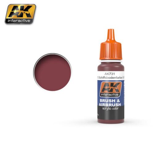 AK INTERACTIVE  AK731 RAL 8013 SCHIFFSBODENFARBE III ROT 5 17 ml colore acrilico modellismo