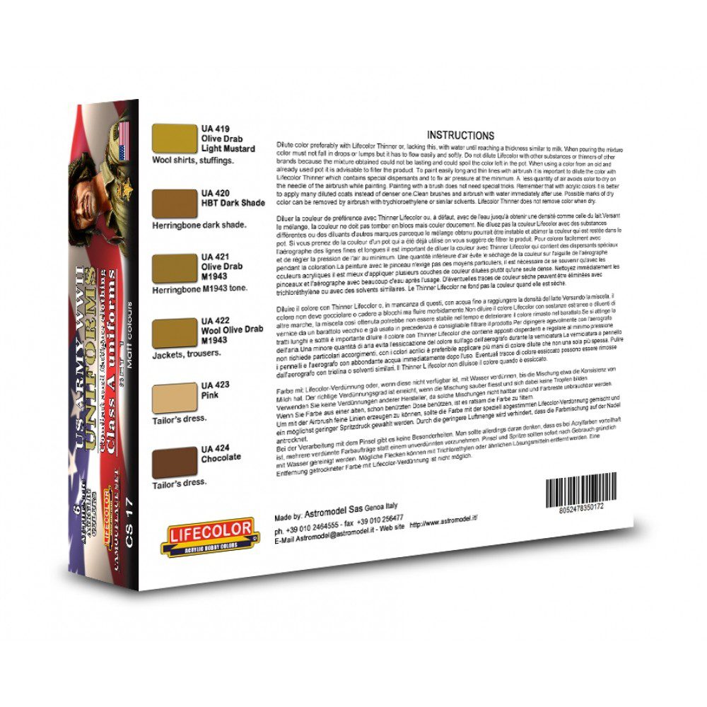Colori Acrilici Lifecolor per Uniformi Americane CS17 - immagine 2