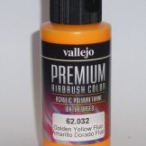 62032 VALLEJO PREMIUM AIRBRUSH: GOLDEN YELLOW FLUO (60ML)