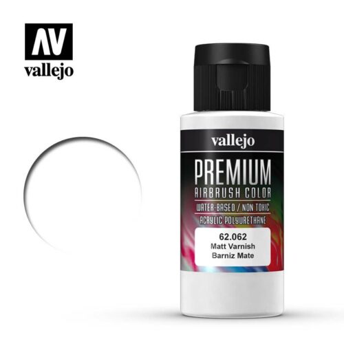 62062 VALLEJO PREMIUM AIRBRUSH: VERNICE POLIURETANICA OPACA (60ML)