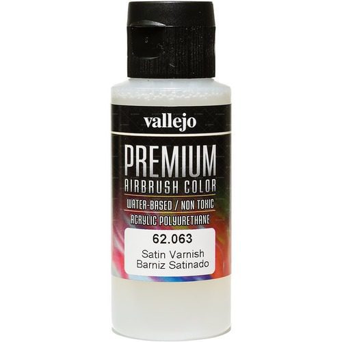 62063 VALLEJO PREMIUM AIRBRUSH: VERNICE POLIURETANICA SATINATA (60ML)