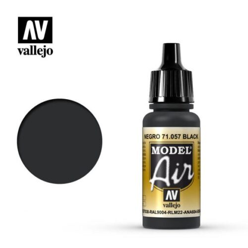71057 – VALLEJO MODEL AIR: BLACK FS37038 RAL9004 RLM22 ANA604 BS642 – 17ML