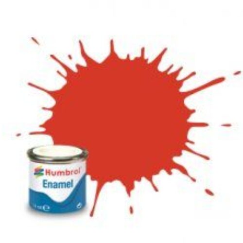 (174) AA1897 SMALTO HUMBROL Enamel SIGNAL RED – SATIN  14 ml colore per modellismo