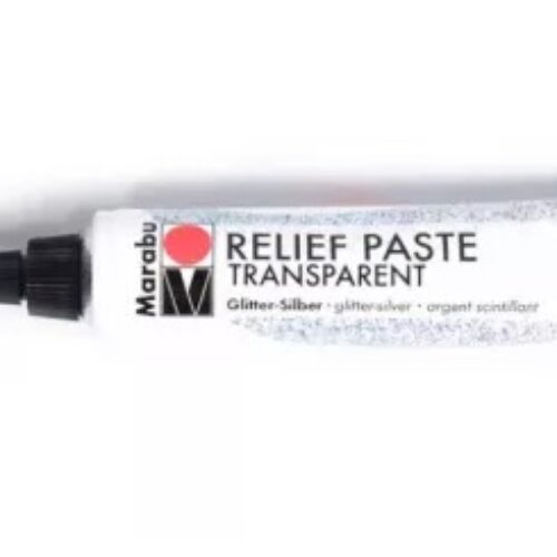 PASTA A RILIEVO 582 Argento Glitter Trasparente Tubetto 20ml MARABU