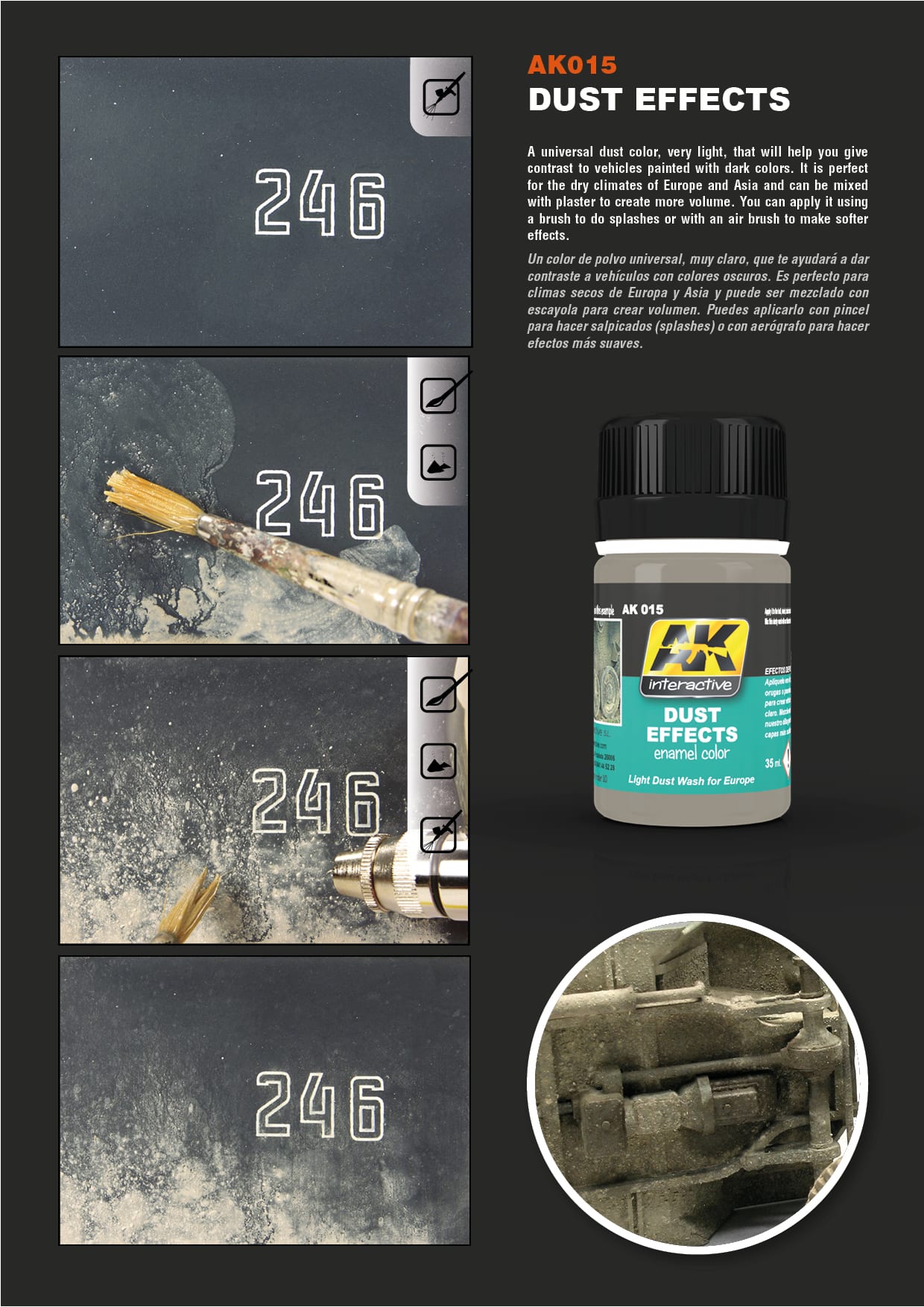 AK015 EFFETTI DELLA POLVERE 35ml AK INTERACTIVE - immagine 3