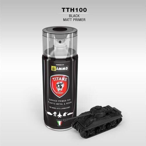 PRIMER Nero Opaco – 400ml Spray per plastica, metallo e resina TITANS HOBBY TTH100