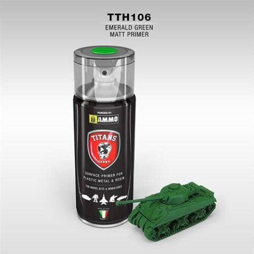 PRIMER Verde Smeraldo Opaco – 400ml Spray per plastica, metallo e resina TITANS HOBBY TTH106
