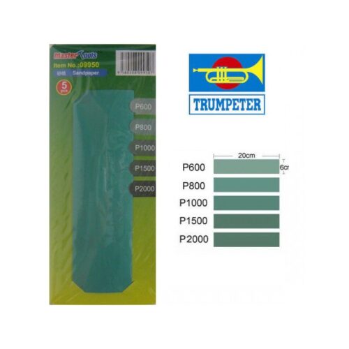 Carta vetrata abrasiva grana P600-P800-P1000-P1500-P2000 trumpeter 09950