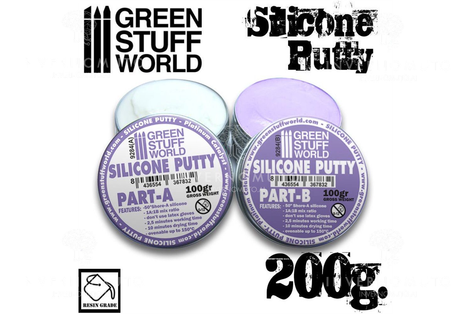 9284 VIOLET SILICONE PUTTY 200GR GREEN STUFF WORLD