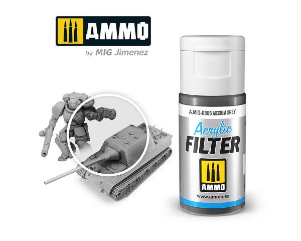 AMIG0805 ACRYLIC FILTER Medium Grey - filtro acrilico da 15ml AMMO MIG