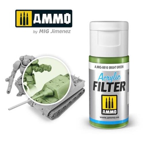 AMIG0810 ACRYLIC FILTER Bright Green – filtro acrilico da 15ml AMMO MIG