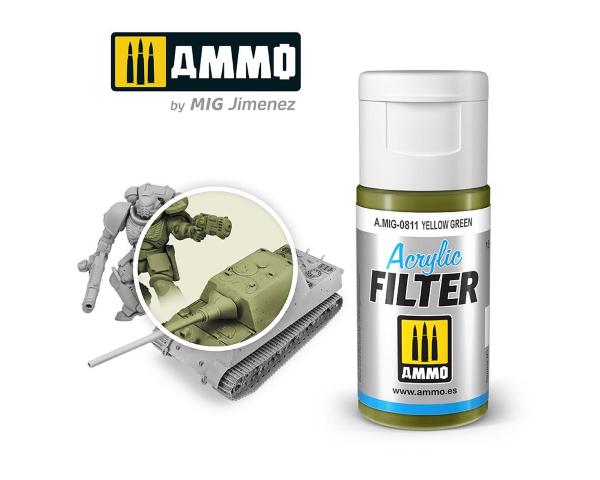 AMIG0811 ACRYLIC FILTER Yellow Green - filtro acrilico da 15ml AMMO MIG
