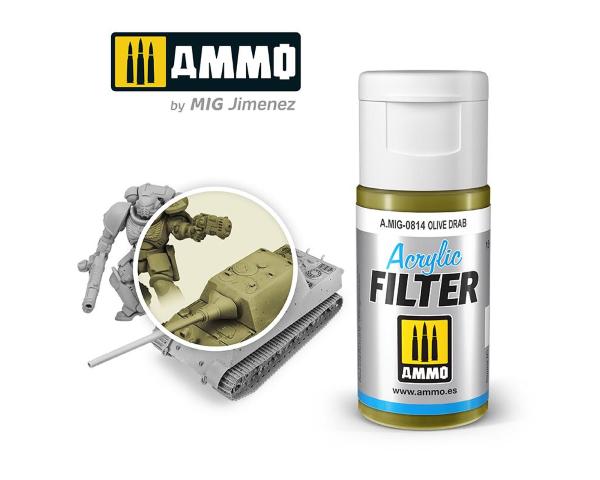 AMIG0814 ACRYLIC FILTER Olive Drab - filtro acrilico da 15ml AMMO MIG