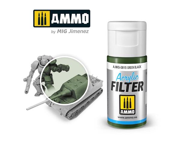 AMIG0815 ACRYLIC FILTER Green Black - filtro acrilico da 15ml AMMO MIG