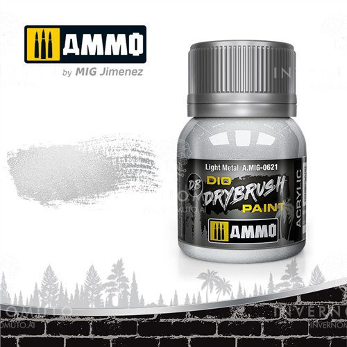621 LIGHT METAL Ammo Mig Drybrush Paint 40ml