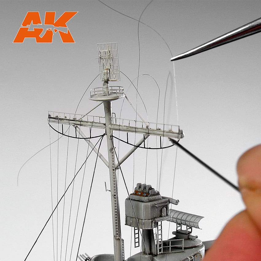 ELASTIC RIGGING BOBBIN MEGA-THIN (SUITABLE FOR 1:700 AND SMALLER SCALES) AK INTERACTIVE AK9134 - immagine 2