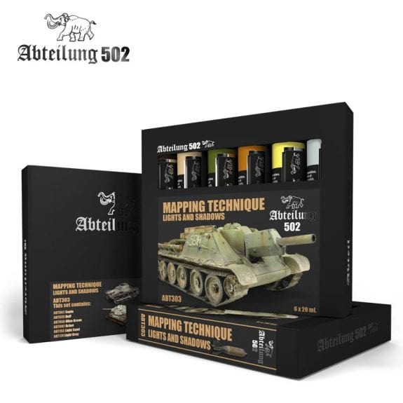 ABT303 Set di Colori ad OLIO MAPPING TECHNIQUE LIGHTS AND SHADOWS SET 6×20 ml. ABTEILUNG 502