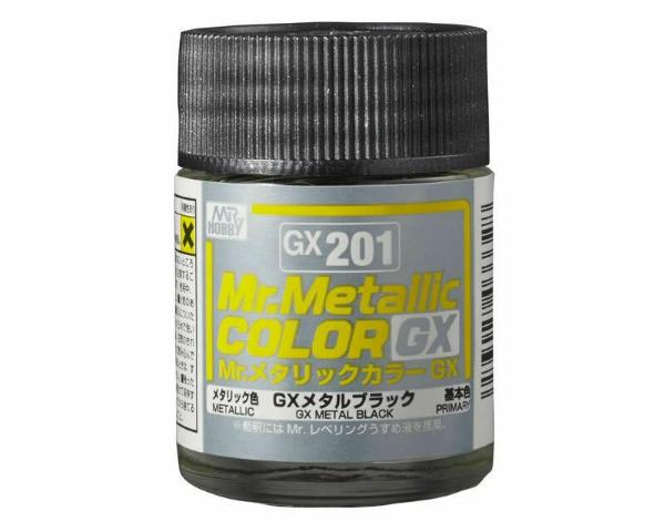 GX201 Gunze vernice smalto METAL BLACK 18ml Mr.Hobby colore modellismo