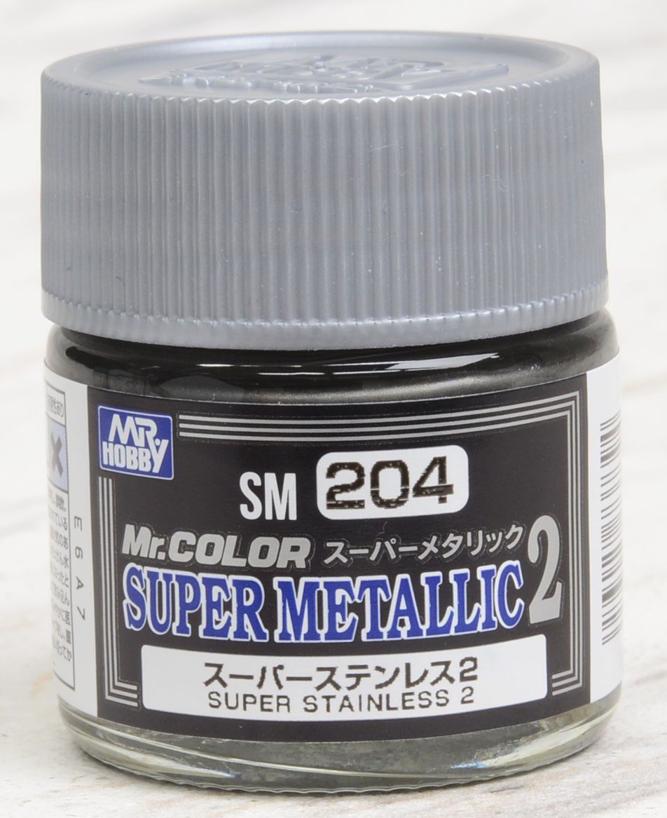 SM204 Gunze Super Metallic 2 Fine Stainless Mr.Hobby colore modellismo