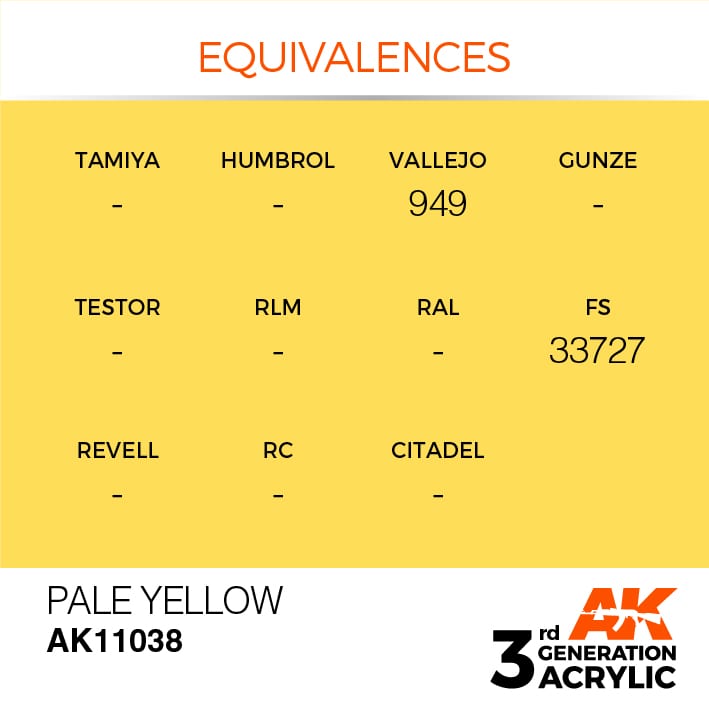 AK11038 3RD. GIALLO PALLIDO – STANDARD F.S.33727 17ml colore acrilico per modellismo - immagine 3