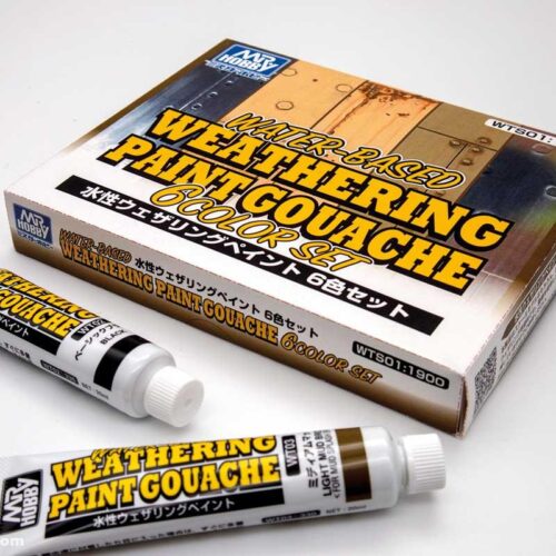 Water-Based Weathering Paint Gouache Color Set of 6 Mr Hobby WTS01