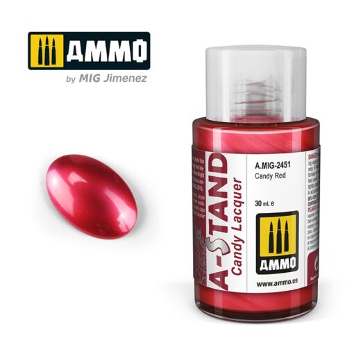 AMIG2451 A-STAND Candy Red – 30ml colore a smalto per aerografo AMMO MIG