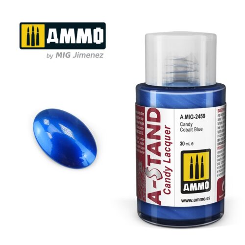AMIG2459 A-STAND Candy Cobalt Blue – 30ml colore a smalto per aerografo AMMO MIG