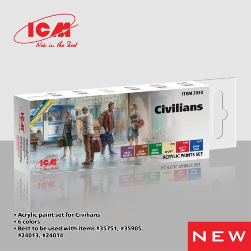Civilians Acrylic Paints Set ICM 3030