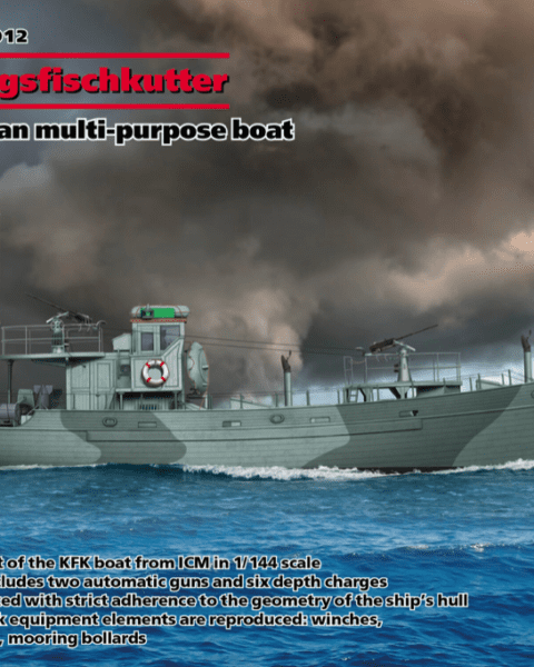 KFK Kriegsfischkutter WWII German multi-purpose boat scala 1:144 ICM S.102