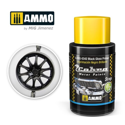 AMIG0342 Black Gloss Primer – Cobra Motor paint Ammo of Mig 30ml atossico