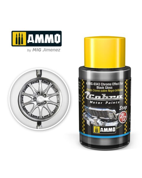 AMIG0343 Chrome Effect for Black Gloss - Cobra Motor paint Ammo of Mig 30ml atossico