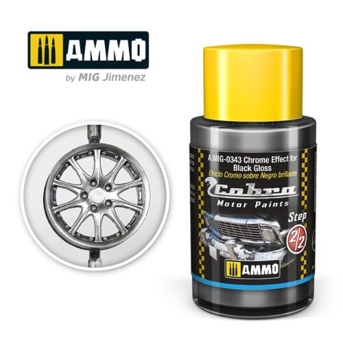 AMIG0343 Chrome Effect for Black Gloss – Cobra Motor paint Ammo of Mig 30ml atossico