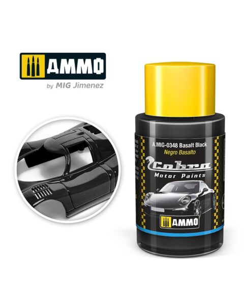 AMIG0348 Basalt Black - Cobra Motor paint Ammo of Mig 30ml atossico