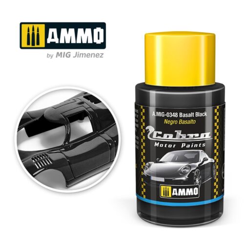 AMIG0348 Basalt Black – Cobra Motor paint Ammo of Mig 30ml atossico