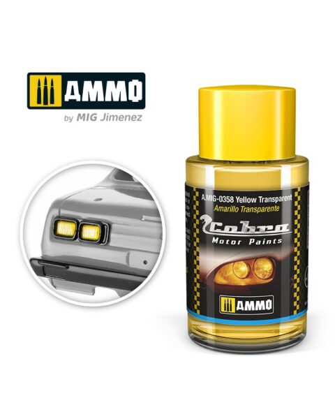 AMIG0358 Yellow transparent  - Cobra Motor paint Ammo of Mig 30ml atossico