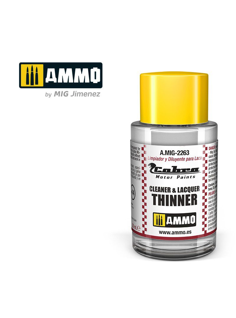 AMIG2263 Cleaner & Thinner Lacquer - Cobra Motor paint Ammo of Mig 30ml atossico