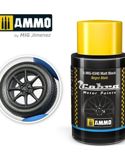 AMIG0340 Matt Black - Cobra Motor paint Ammo of Mig 30ml atossico