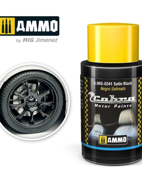 AMIG0341 Satin Black - Cobra Motor paint Ammo of Mig 30ml atossico